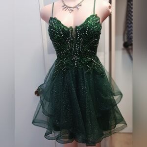 Emerald Green Beaded Dress